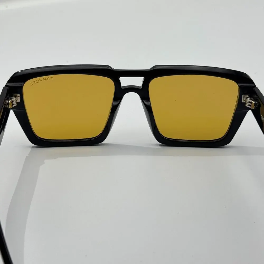 Tom Ford Sunglasses Redford TF1153 01E Black Navigator Frame Brown Lens 56mm New